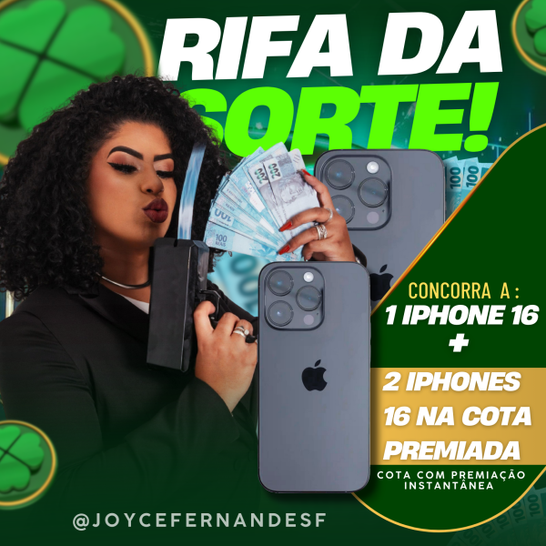 🎉 Rifa da Sorte – Concorra a 3 iPhones 16! 📱💰